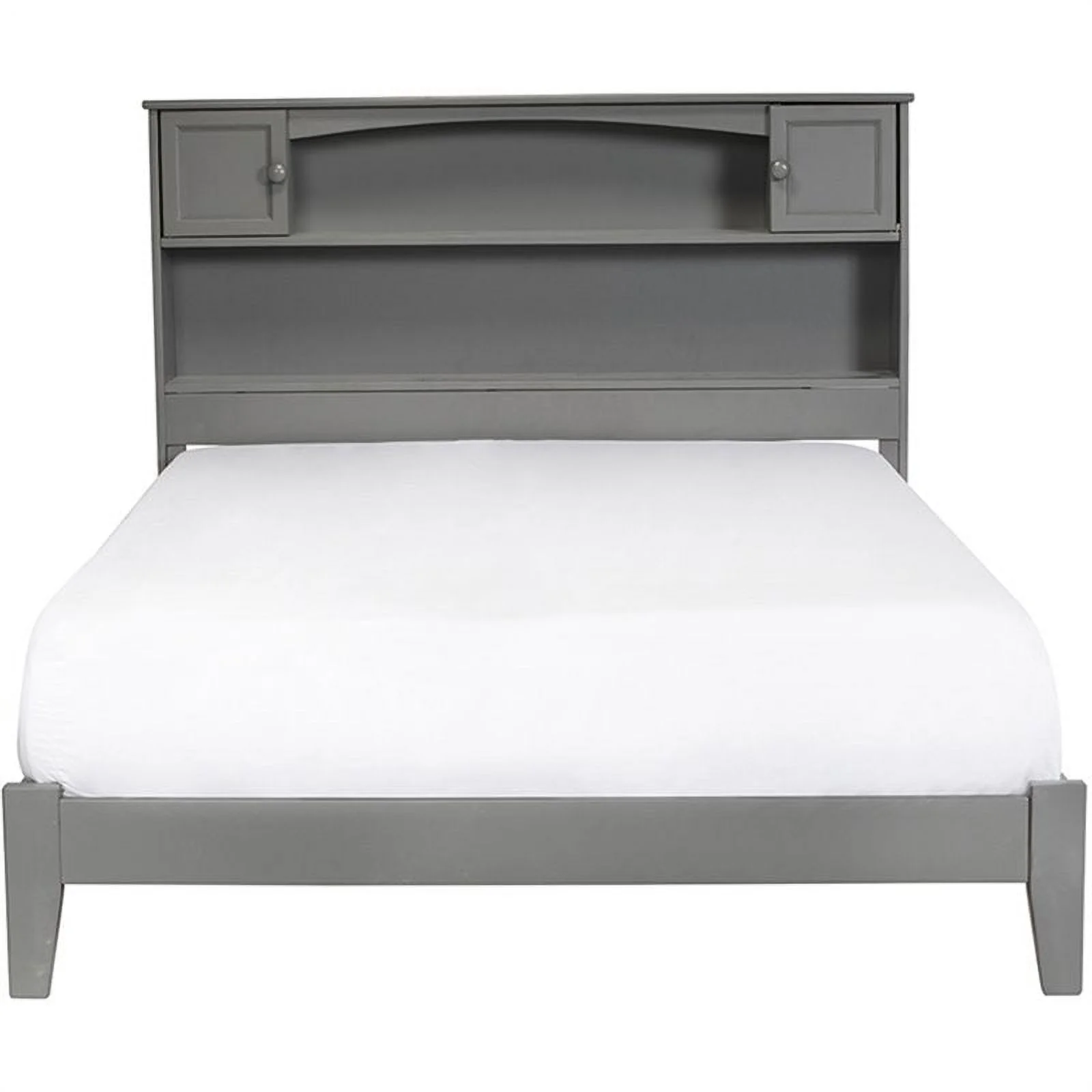 Pemberly Row Traditional Styled Wooden Full Bookcase Bed in Gray