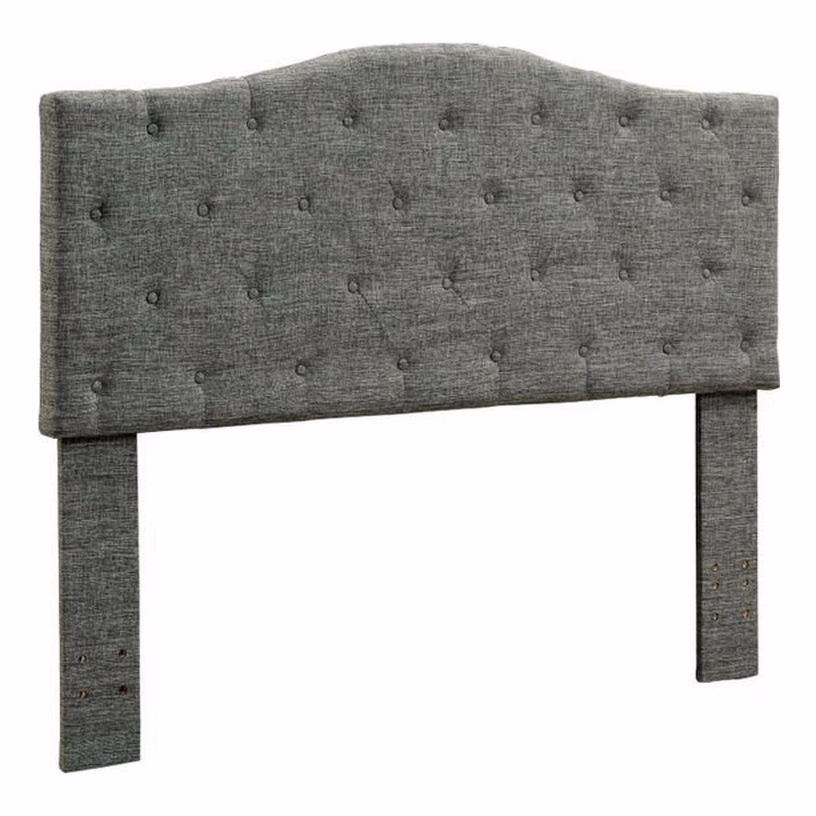 Bowery Hill Contemporary Fabric Full Queen Tufted Headboard in Gray