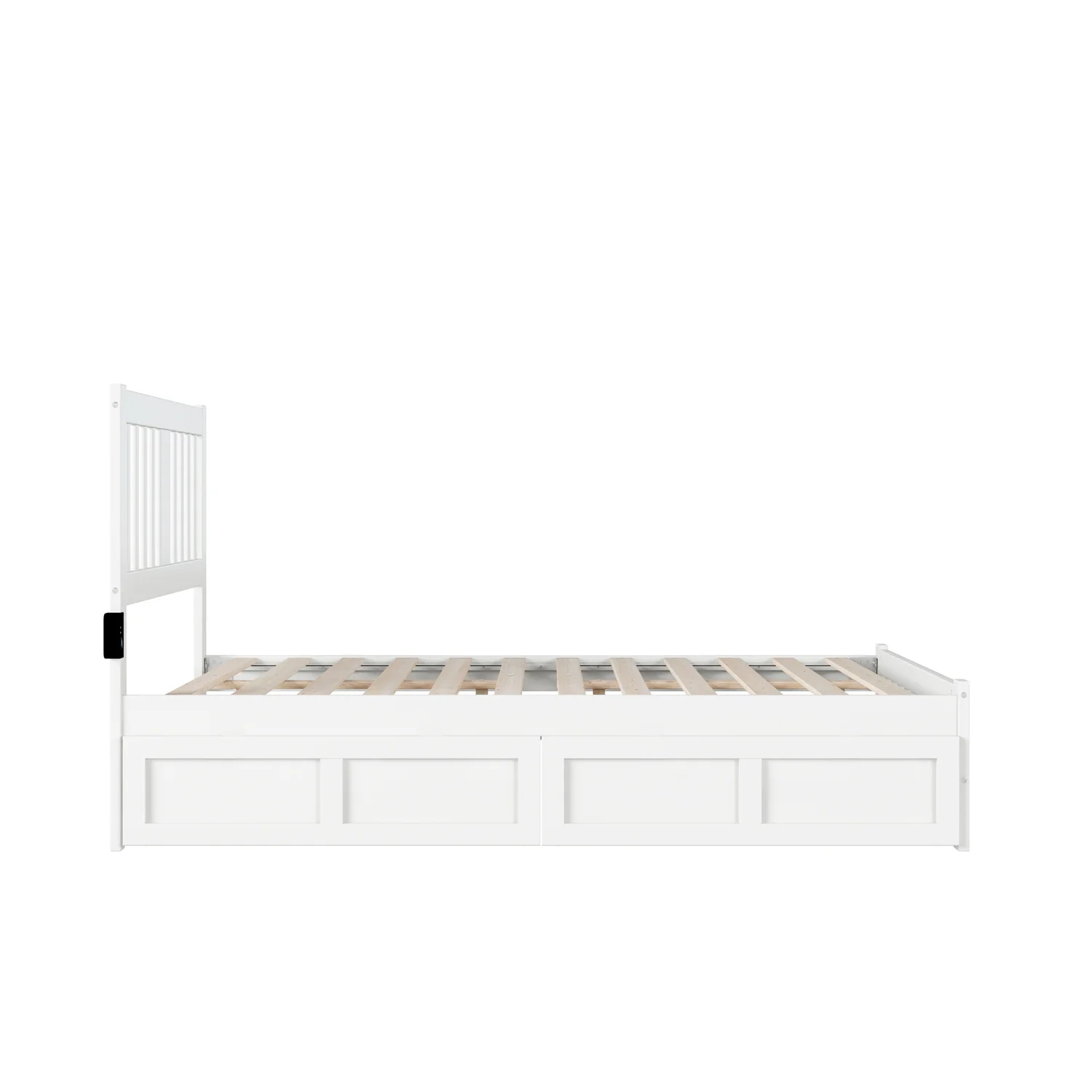 AFI Tahoe Wood Full Bed with Footboard and 2 Drawers in White