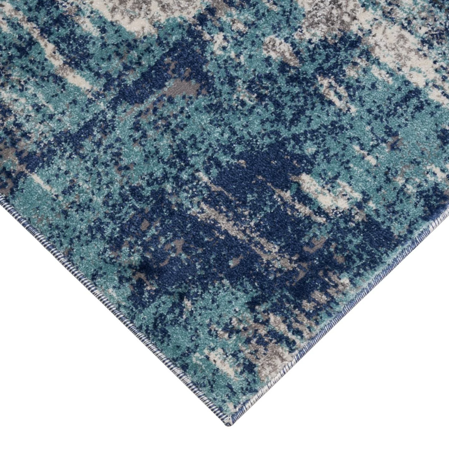 Luxe Weavers Euston Collection Abstract Area Rug 7680 Dark Blue, Light Blue 8x10