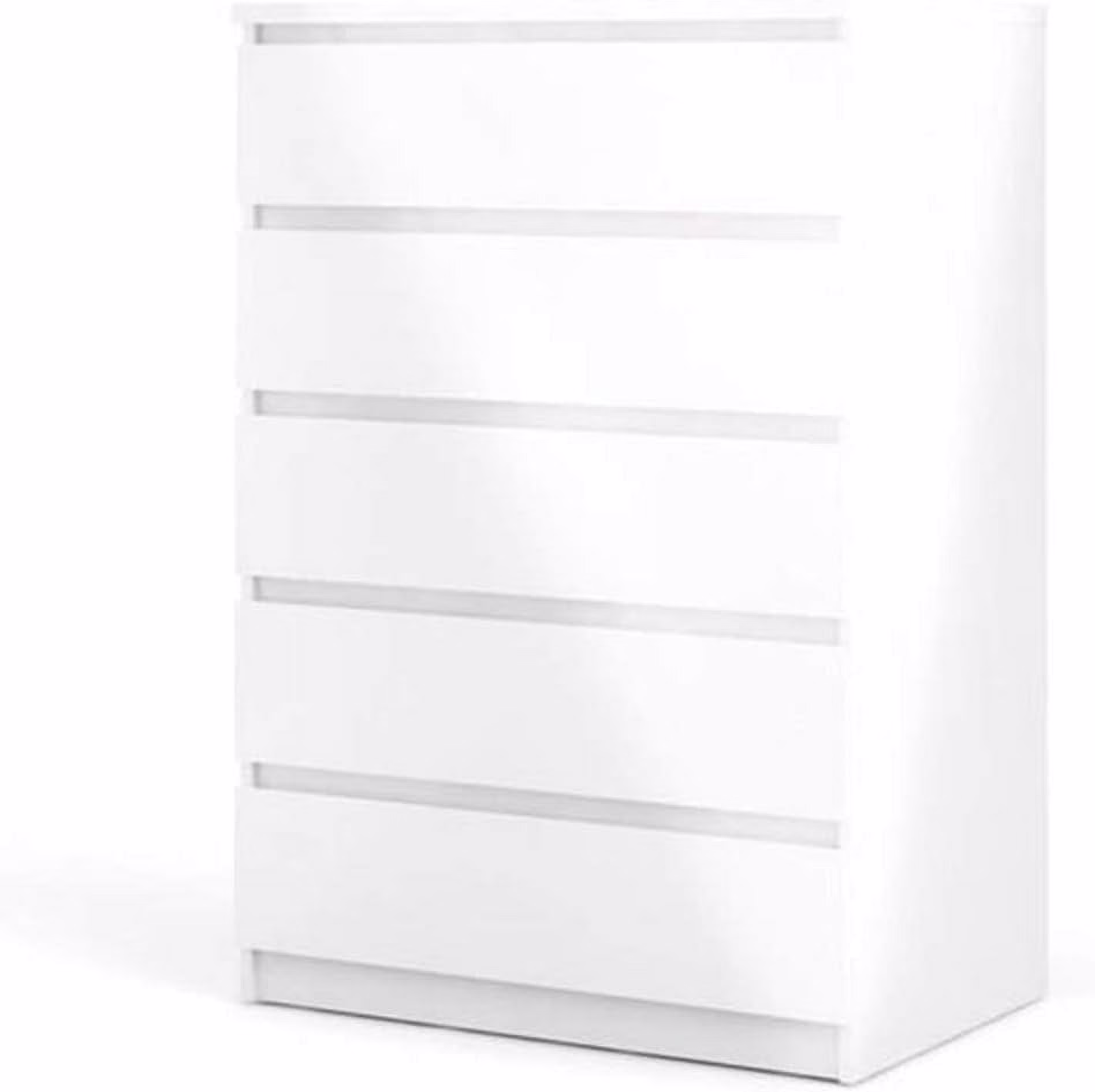 YOJFOTOOU. Scottsdale 5 Drawer Chest, White High Gloss
