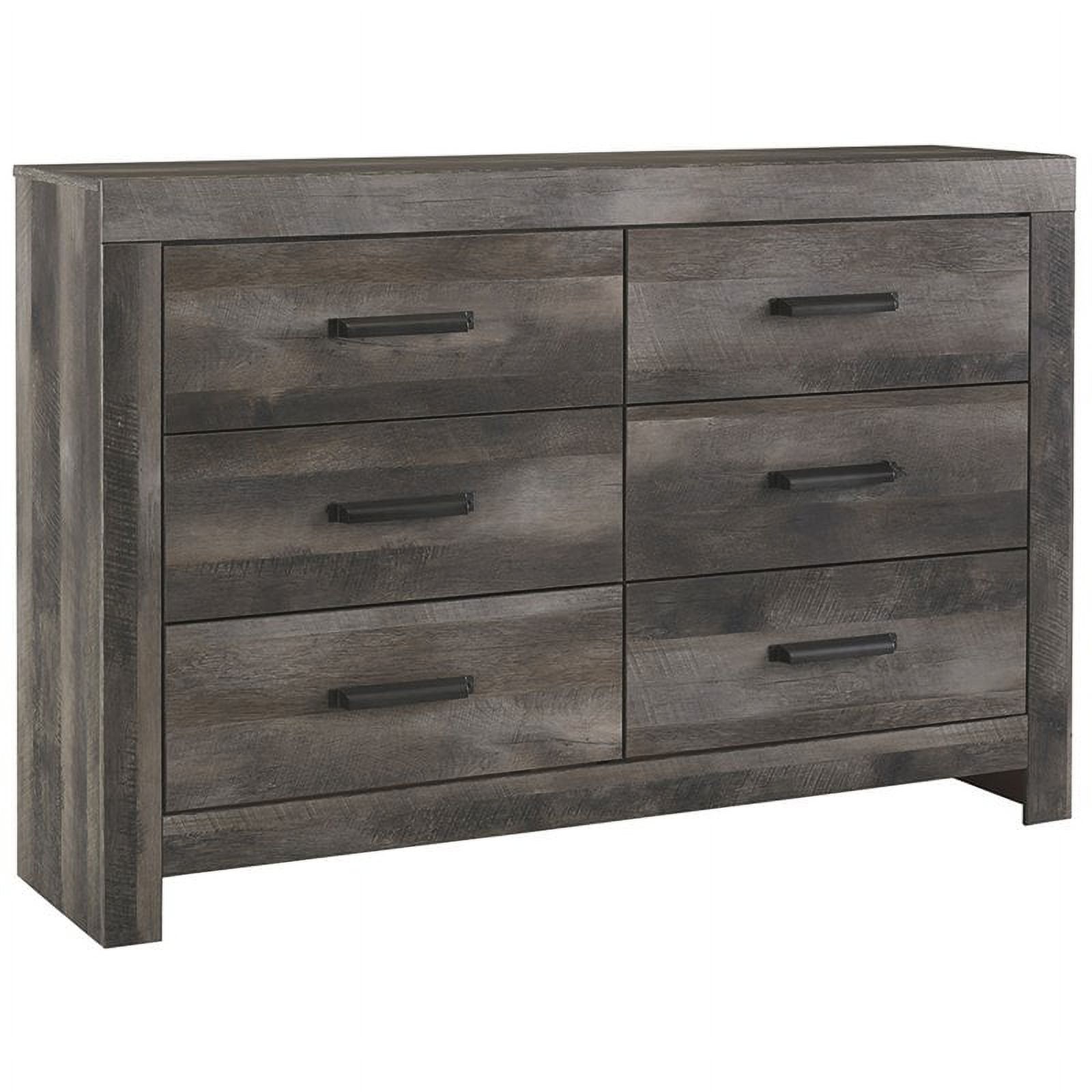Bowery Hill 6 Drawer Double Dresser in Gray