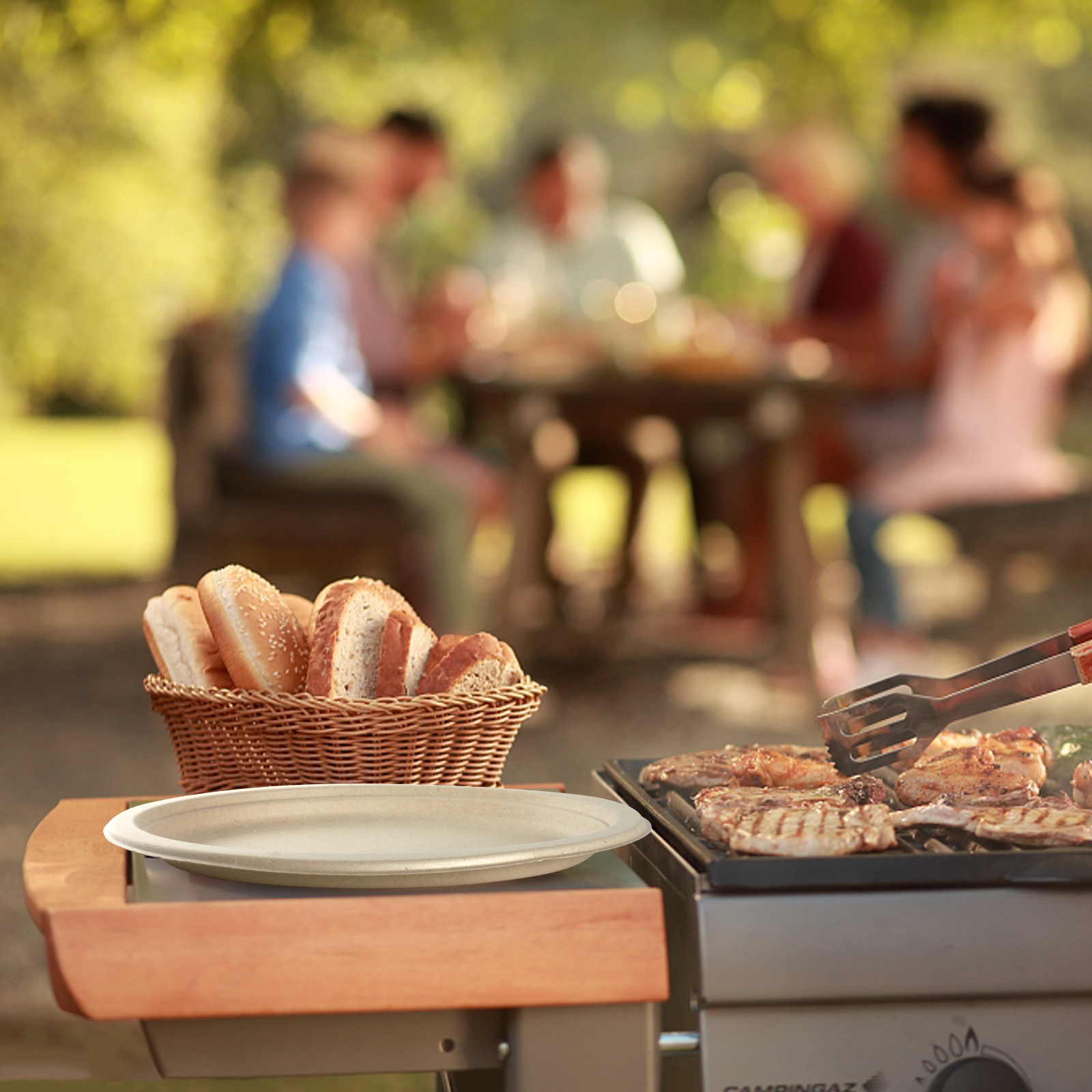 MIFAN Compostable Paper Plates, 10 inch, 30 Count, Eco Friendly Disposable Plates, Brown