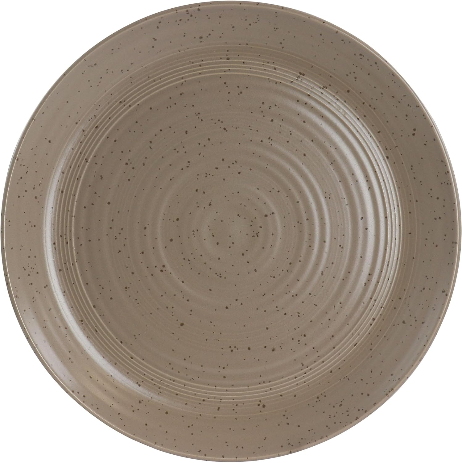 16 Piece Stoneware Dinnerware Set in Mocha Brown Solid Farmhouse Round Dishwasher Safe