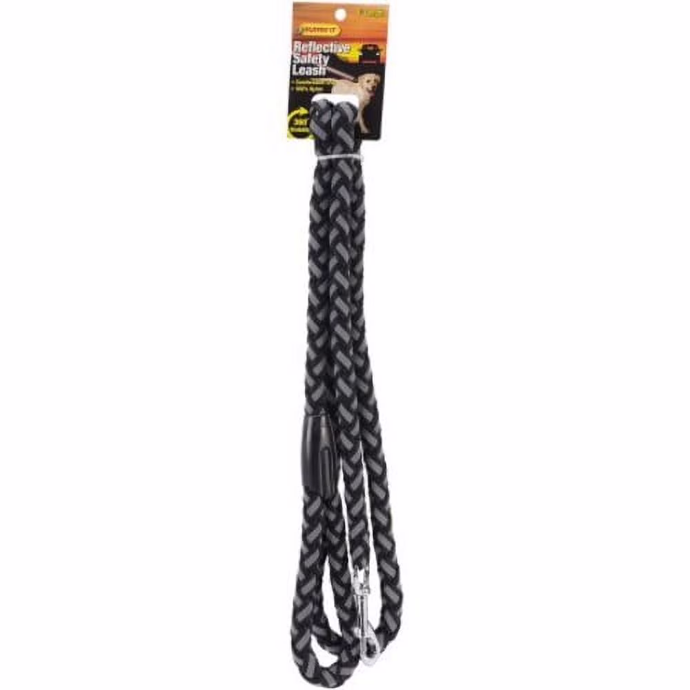 Westminster Pet 7N80137 Ruffin' It Round Braided Large Reflective Safety Leash, Orange/Grey, 5/8