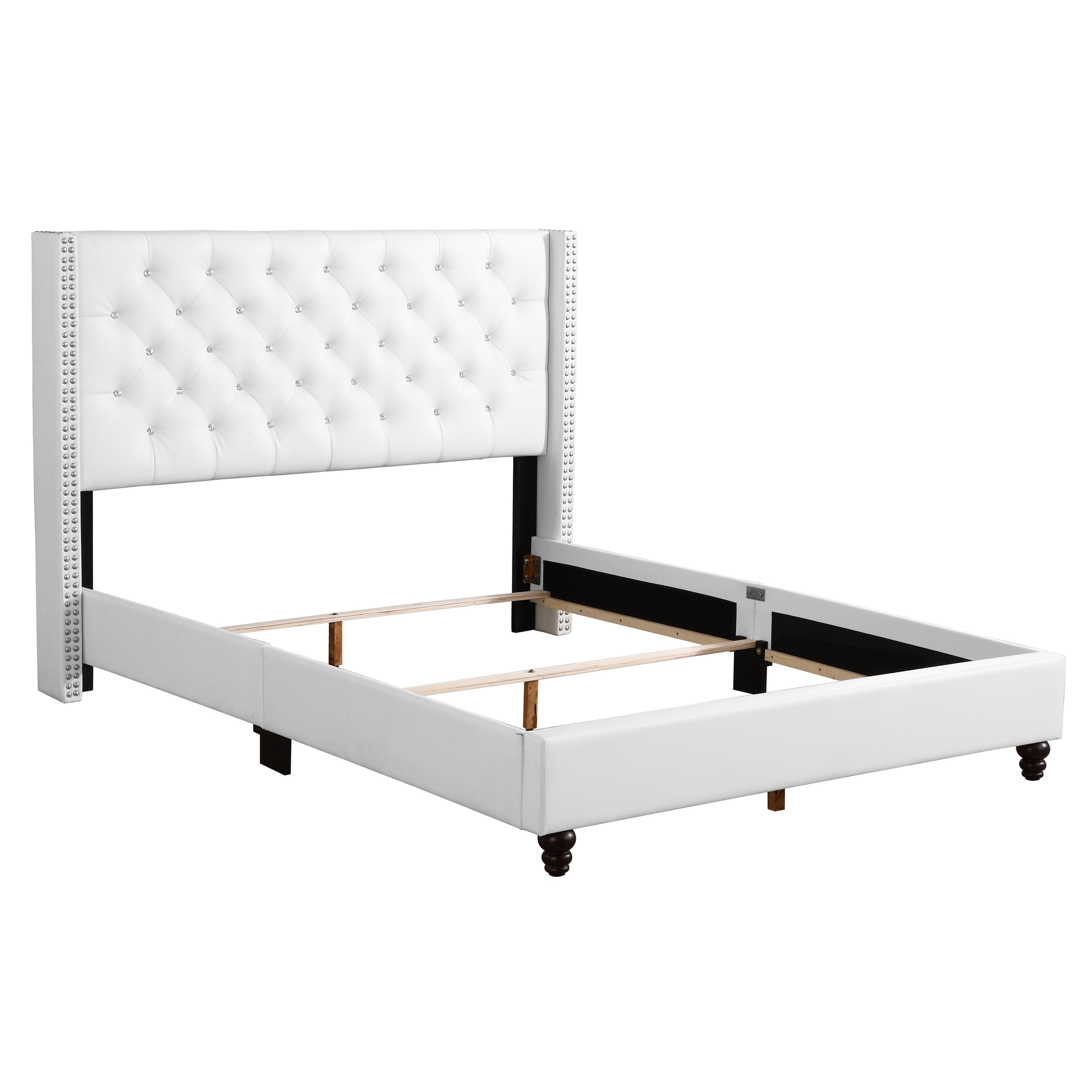 LYKE Home Full Upholstered Bed , White