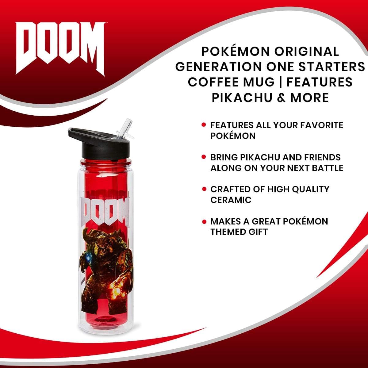 DOOM Cyberdemon 16Oz Double Walled Plastic Water Bottle
