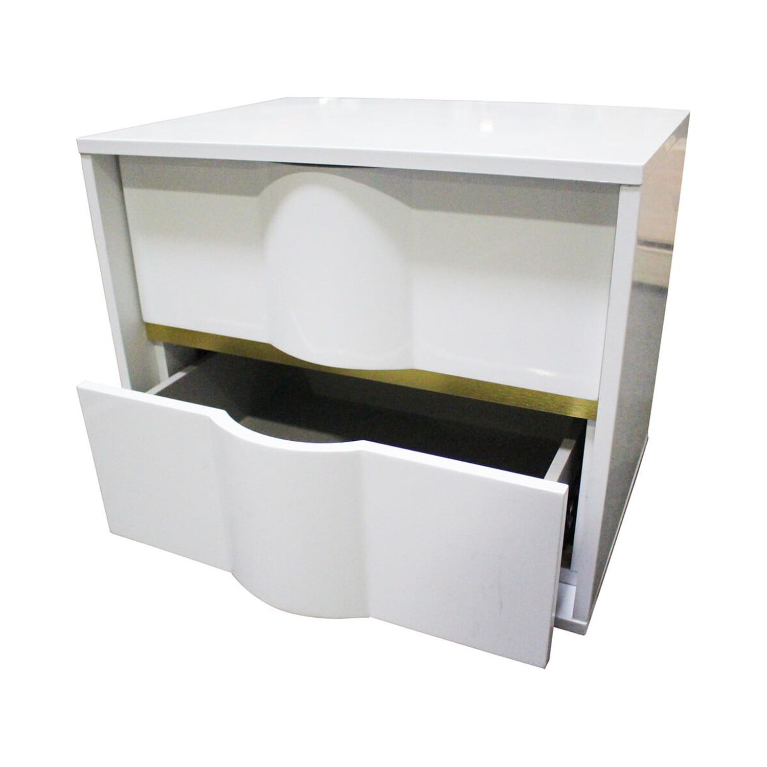 Best Master Havana 5-Piece Poplar Wood Queen Bedroom Set in White/Gold Trim