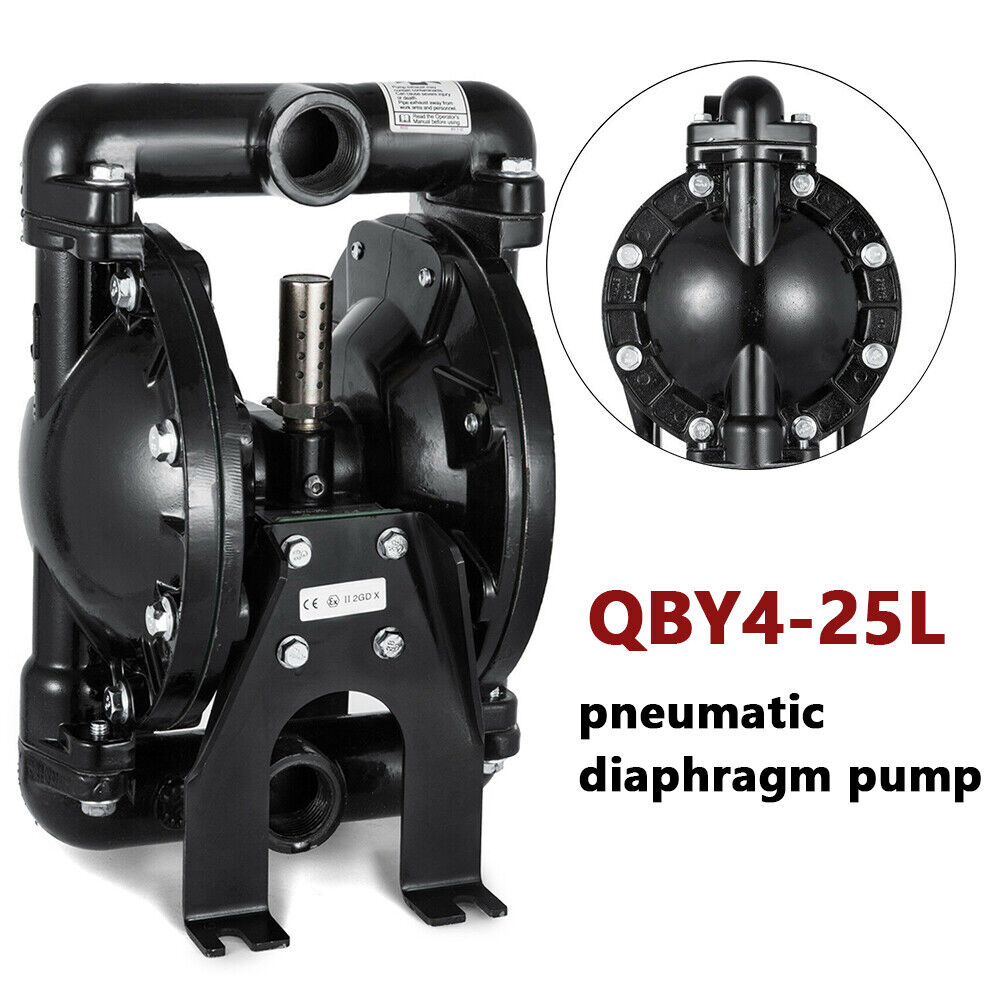 ZhdnBhnos 120PSI Air-Operated Double Diaphragm Pump 1 inch Inlet & Outlet Petroleum Fluids Heavy Duty Pneumatic Transfer Pump 35GPM