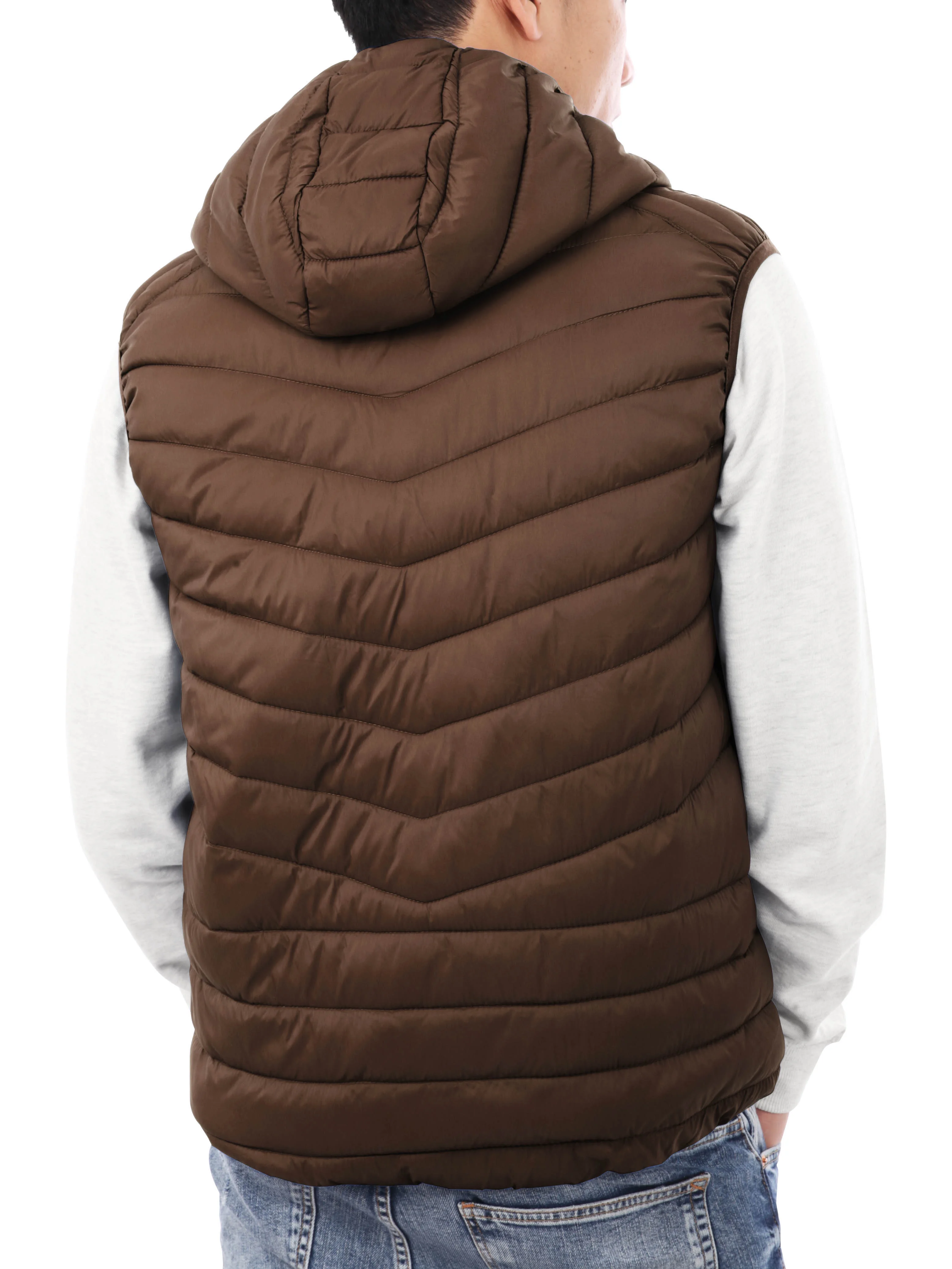 Ma Croix Mens Ultra Light Puffer Down Hooded Vest Polyester Padded Packable All Season Vest
