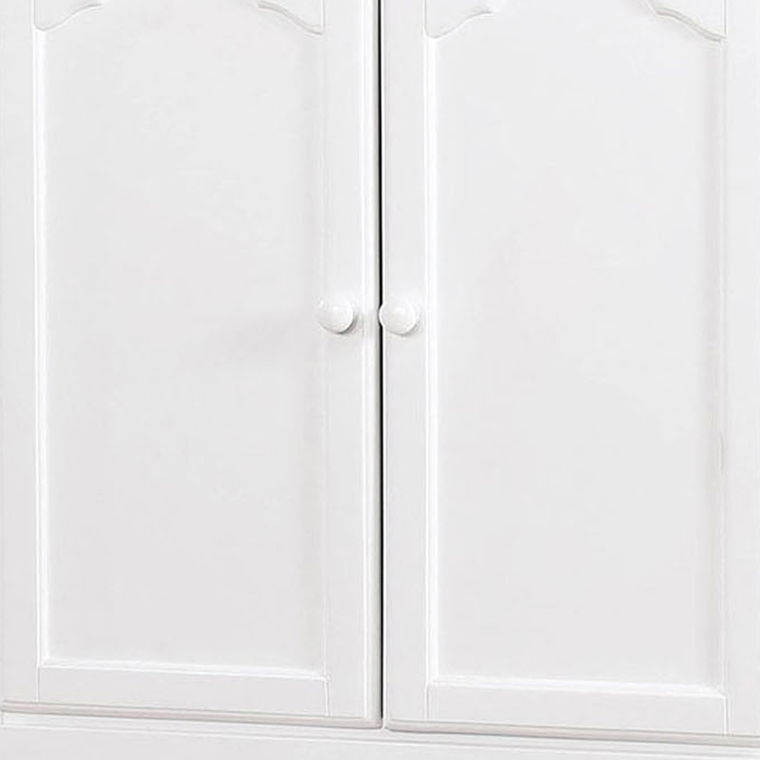 Benjara 51 Inch 2 Drawer Wooden Armoire with Arched Base, White