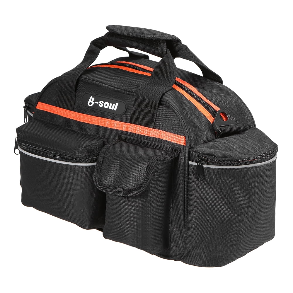 B-SOUL 15L Bike Rear Seat Bag Rack Trunk Basket Pannier Bag Cycling Luggage Storage Case Shoulder Handbag