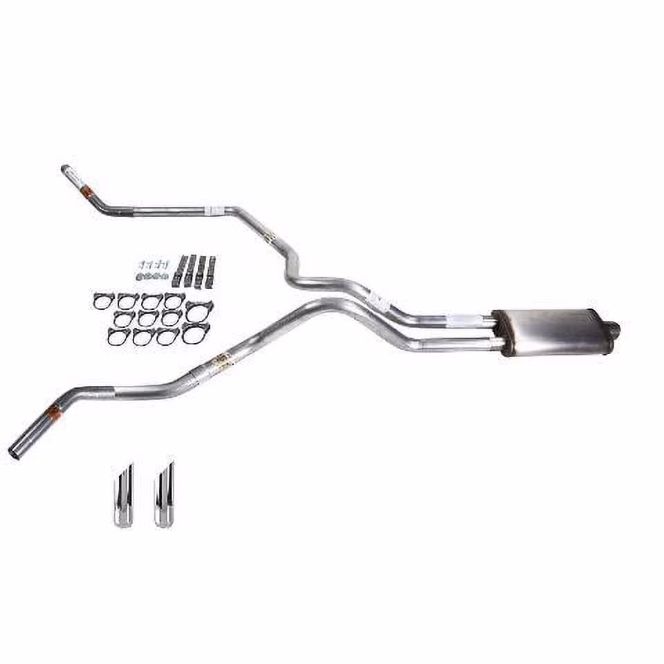 Silverado 88-95 dual exhaust 2.5 MA pipe Stainless muffler SW Tip Corner exit