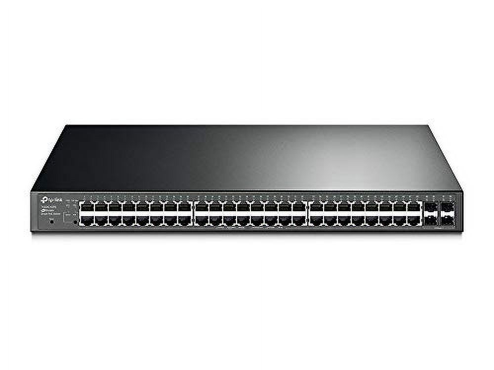 TP-Link 48 port gigabit PoE switch | 48 PoE+ Port @384W, w/ 4 SFP Slots | Smart Managed | Limited Lifetime Protection | Support L2/L3/L4 QoS, IGMP and LAG | IPv6 and Static Routing (T1600G-52PS)