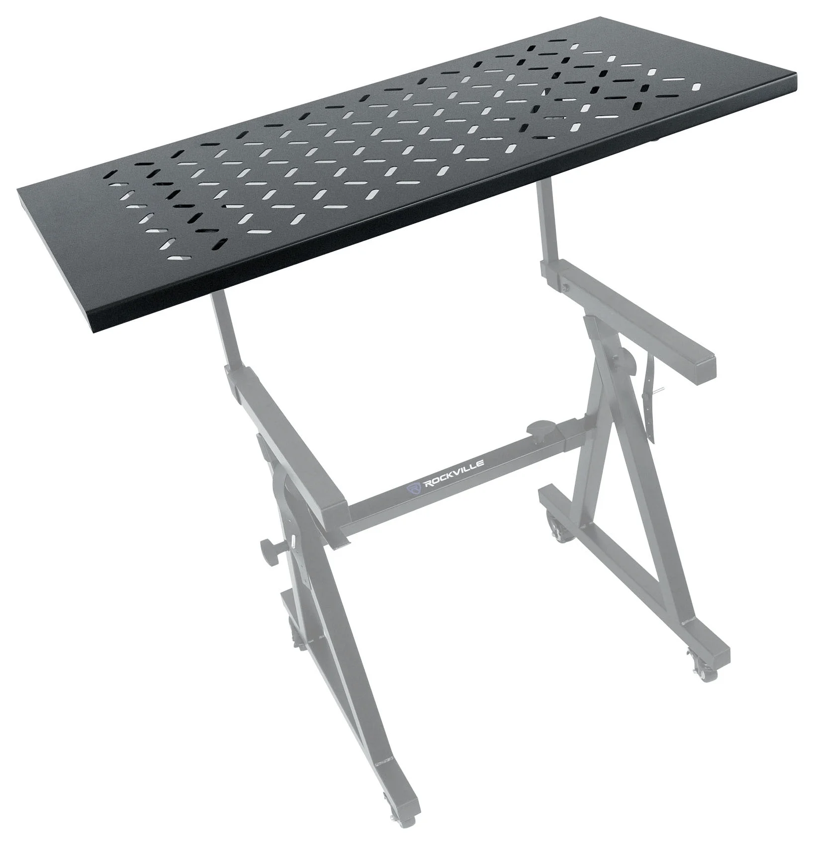 Rockville RKS30X Double X Braced Keyboard Stand w/ Shelf to Turn Into DJ Table