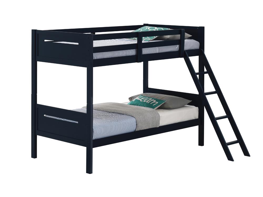 Littleton Twin Over Twin Bunk Bed Blue