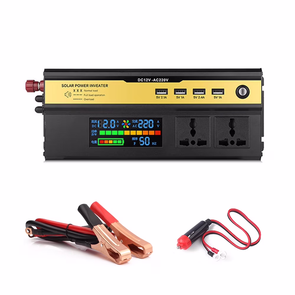 Dcenta 5000W Car Power Inverter LED Digital Modified Sinewave Inverter 12V to 220V Converter with AC Outlets 4 USB Charging Ports for Car Vehicle Home Laptops