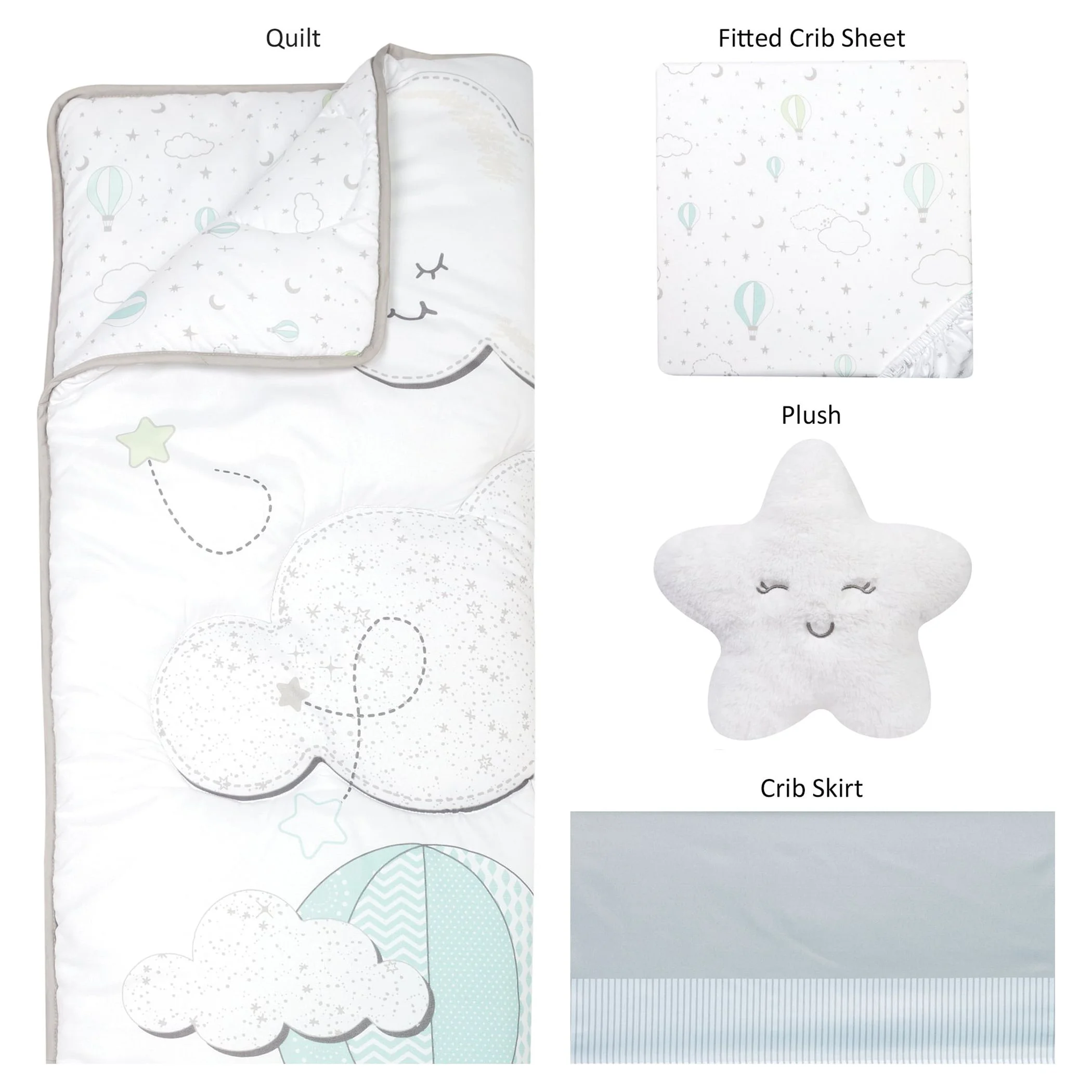 Sammy & Lou Unisex Starry Dreams 4 PC Baby Crib Bedding Set