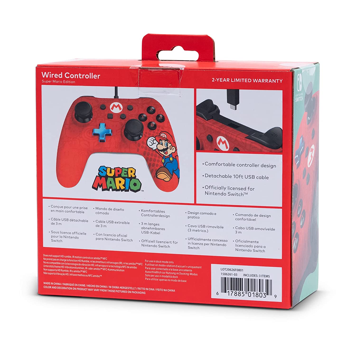 Wired Controller for Nintendo Switch - Mario, Gamepad, Game controller, Wired controller, Officially licensed