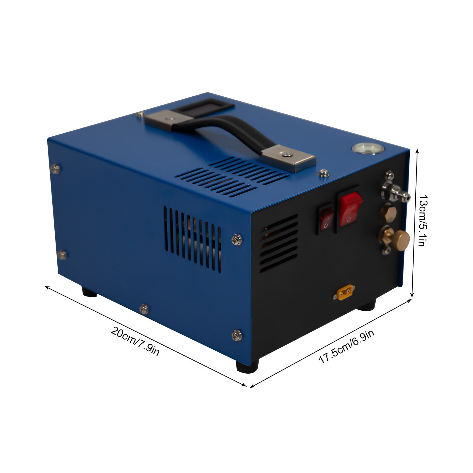 Fichiouy Portable 4500 PSI Air Compressor 30Mpa for PCP Rifle/Pistol and Paintball Box Air Pump with Temperature Display and High-Pressure Exhauster Integrated