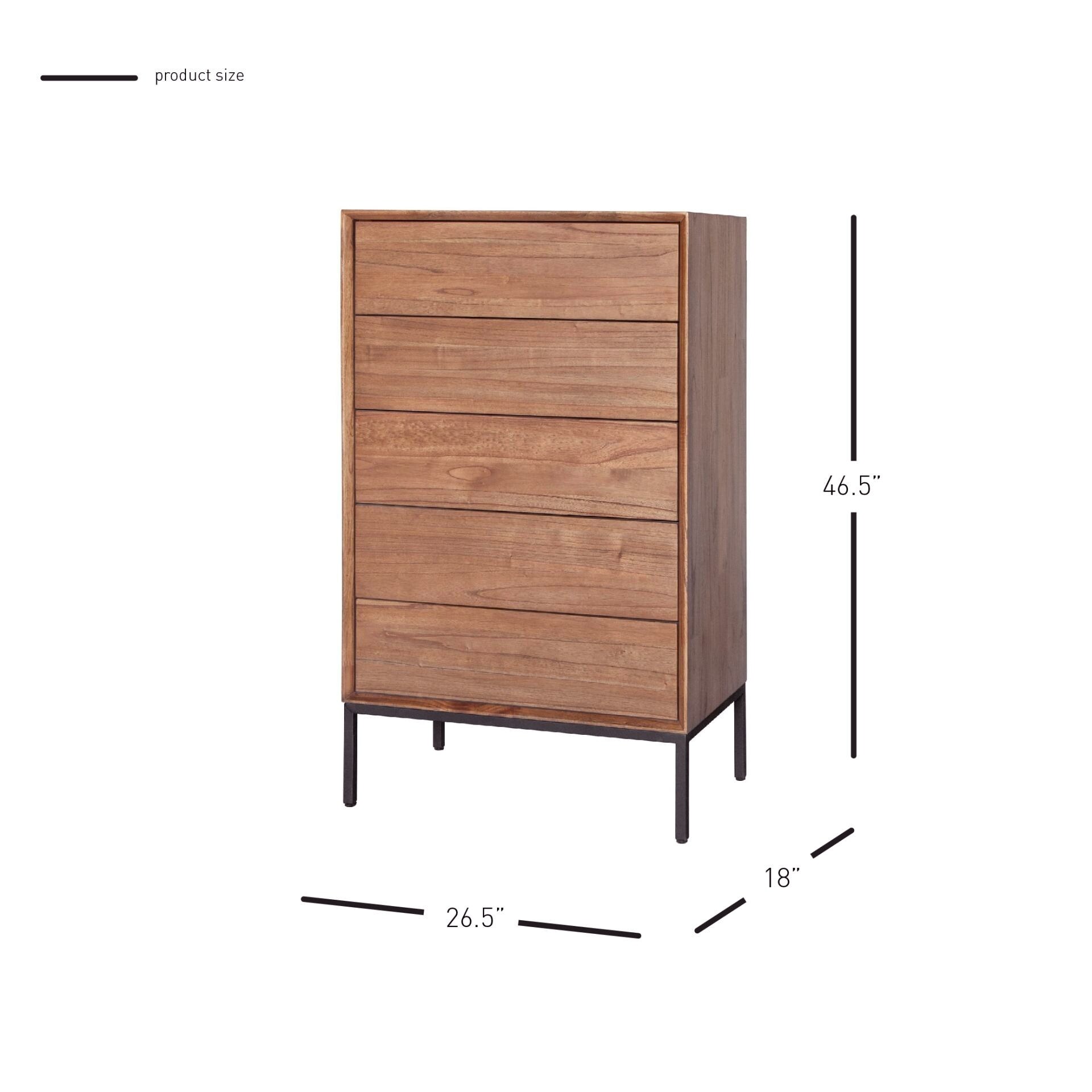 Hathaway 5-Drawer Chest Brown Lacquer