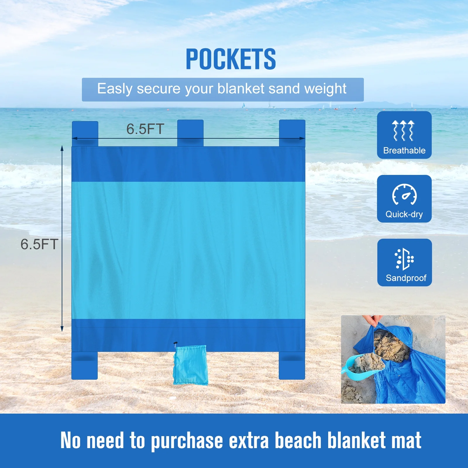 Beach Tent Sun Shelter,Beach Canopy Outdoor Beach Shade with Beach Blanket,UPF 50+ Sun Protection,for Beach,Camping,Picnic,Outdoor