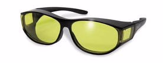 Global Vision Escort Fit Over Prescription Glasses Sunglasses Yellow Tinted Has Matching Side Lenses Meets ANSI Z87.1-2003 Standards for Safety Eyewear