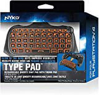 Nyko Type Pad - PlayStation 4 with Built-in Rechargeable Battery, Built-in Speaker without the need for a Headset, .com Shortcut and Full QWERTY Style Keyboard