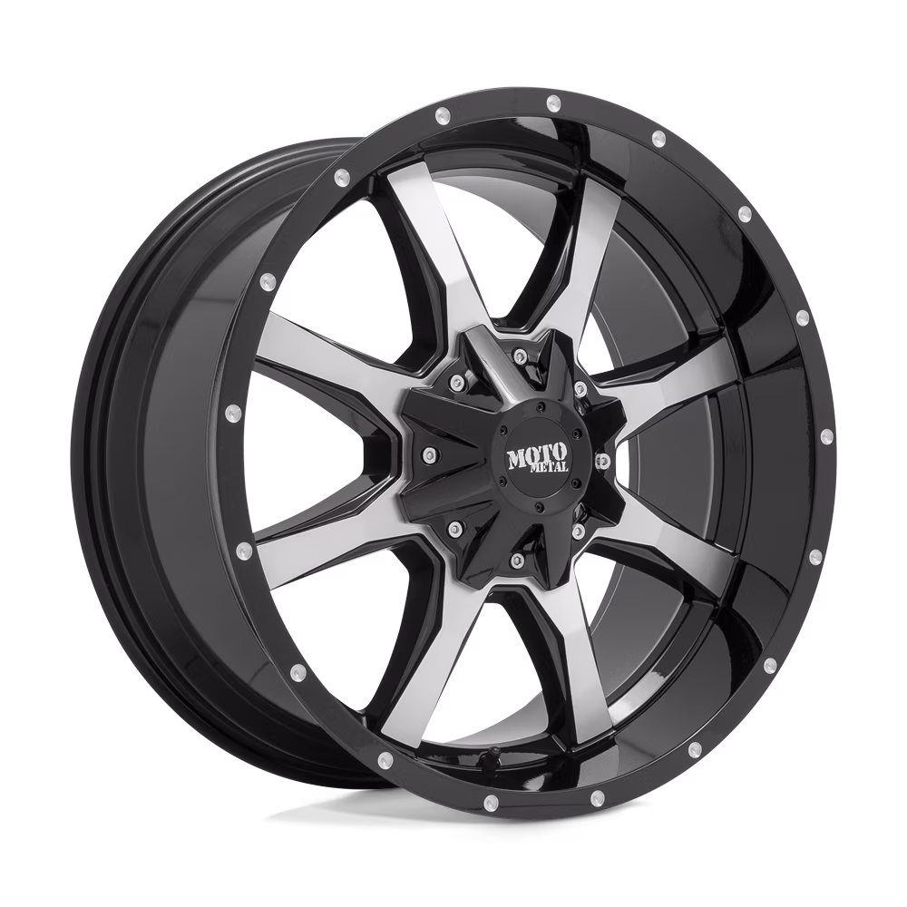 Moto Metal Cast Aluminum Rim MO970 20X10 6X135/5.5 G-BLK MACH 12MM, MO97021067312