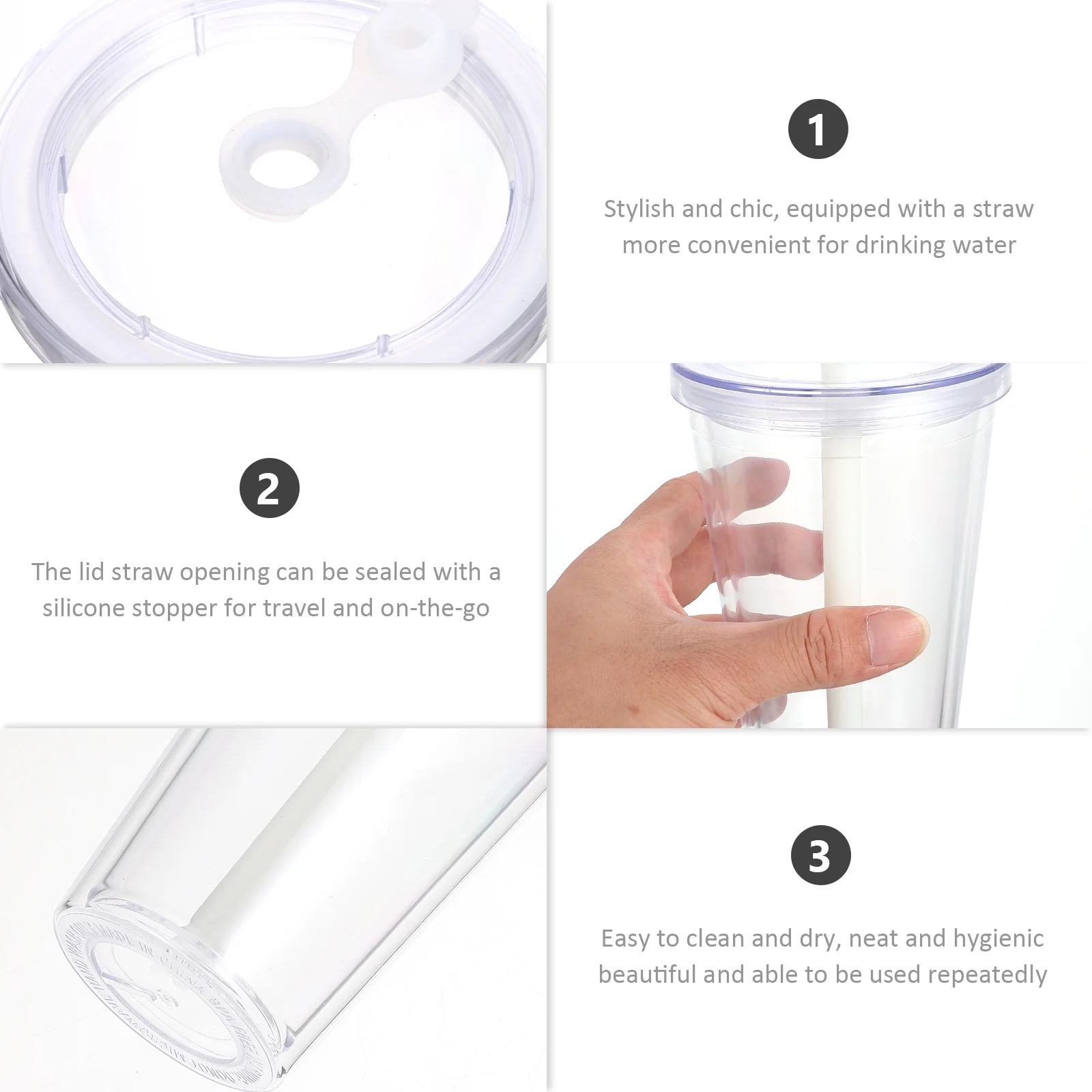 NUOLUX Cup Cups Bottle Tea Boba Smoothie Water Tumbler Reusable Iced Bubble Beverage Mouth Juice Wide Coffee Straw Juicing