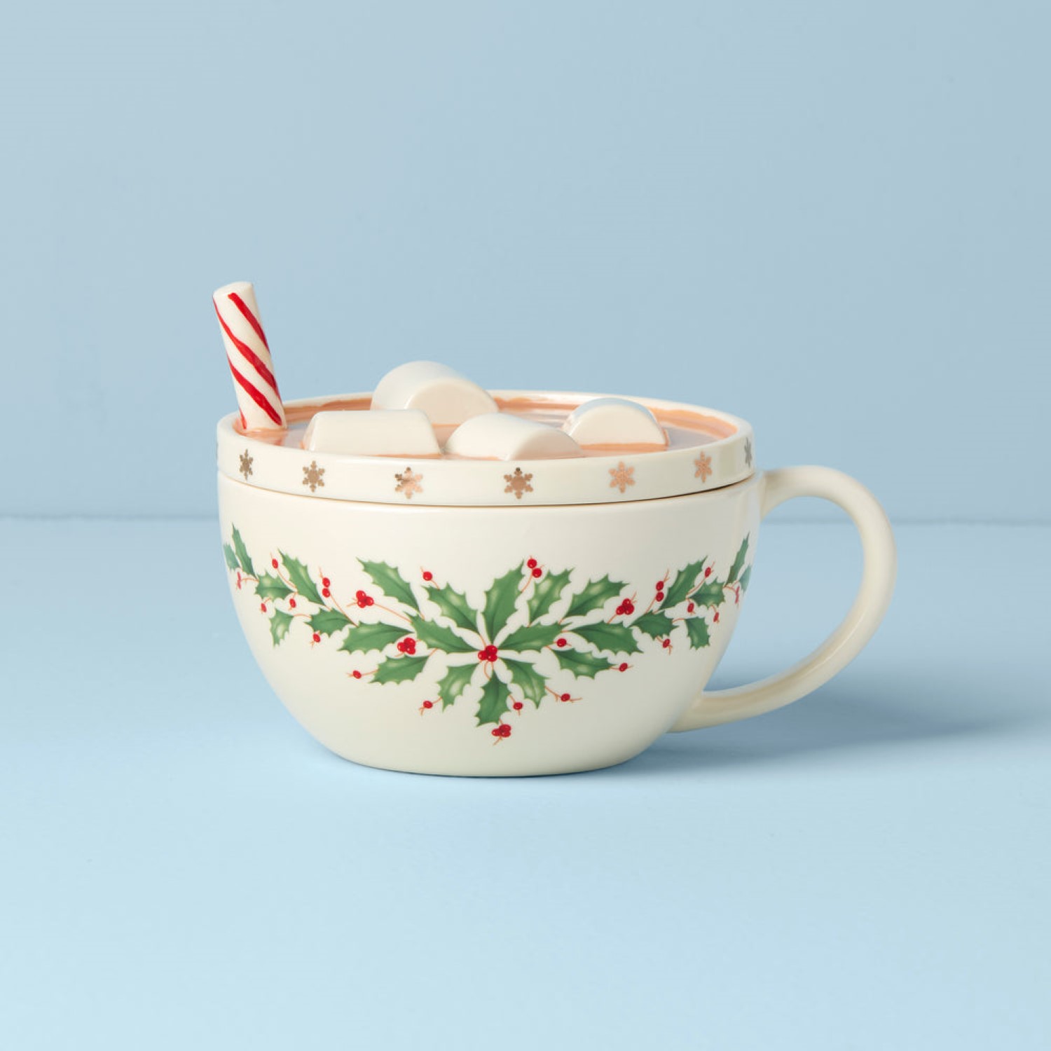 Lenox Holiday Cocoa Mug Covered Candy Dish