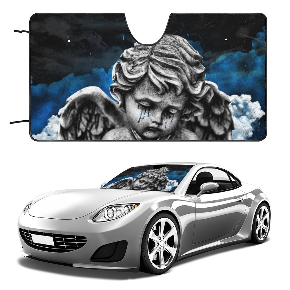 Rod Wave Heart Car Windshield Sunshade Accessories Umbrella Foldable Reflective Sun Visor Front Window Cover Protector