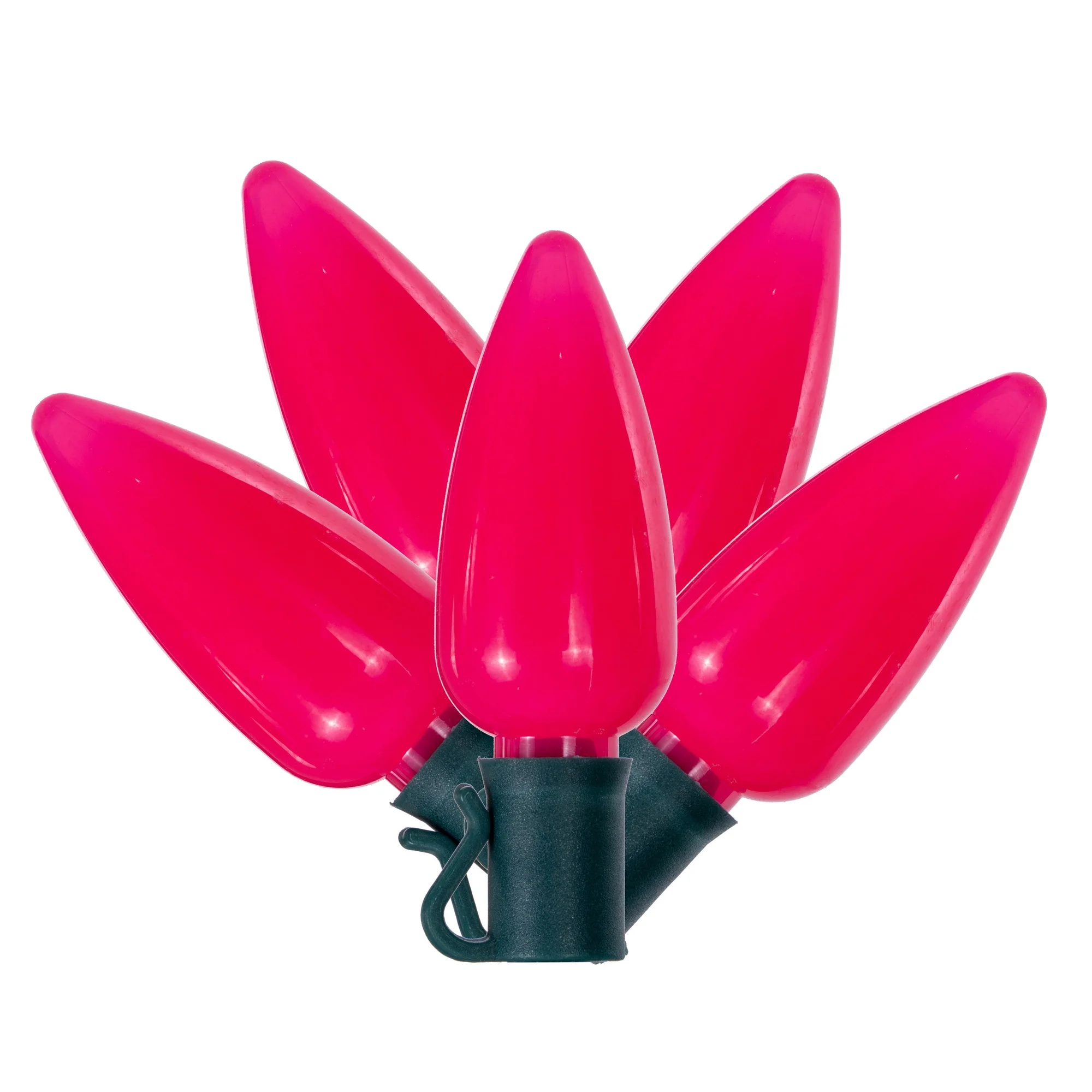 Vickerman 25 Pink Ceramic C9 LED Light on Green 22AWG Wire, 25'.