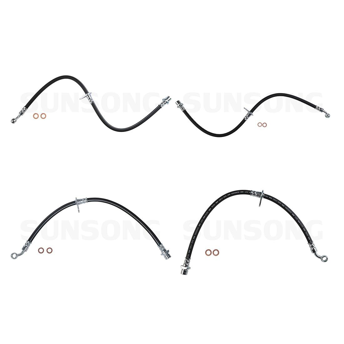 4x Front Rear Brake Hydraulic Hose For Honda Element 2003~2011