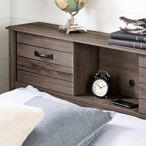 RUNFAYBIU Ulysses Full Bookcase Headboard Fall Oak