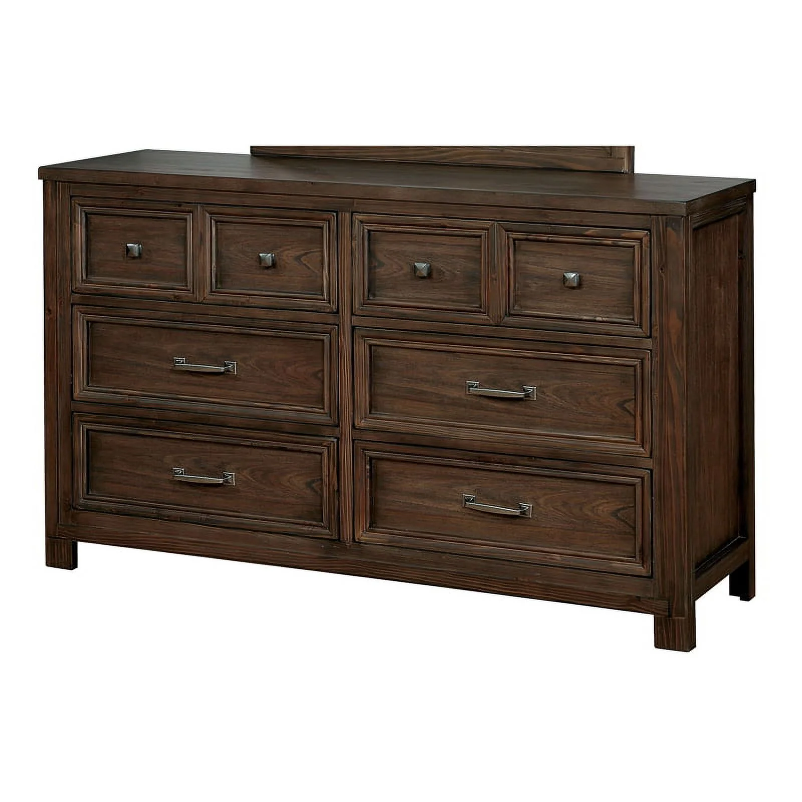 Bowery Hill 2-Piece Wood Dresser and Mirror in Dark Oak Finish