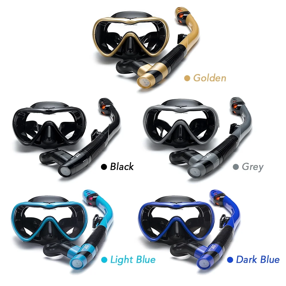 Leakproof Snorkel Set -fog Swimming Snorkeling Goggles Glasses with Dry Snorkel Tube for Snorkeling Swimming Diving