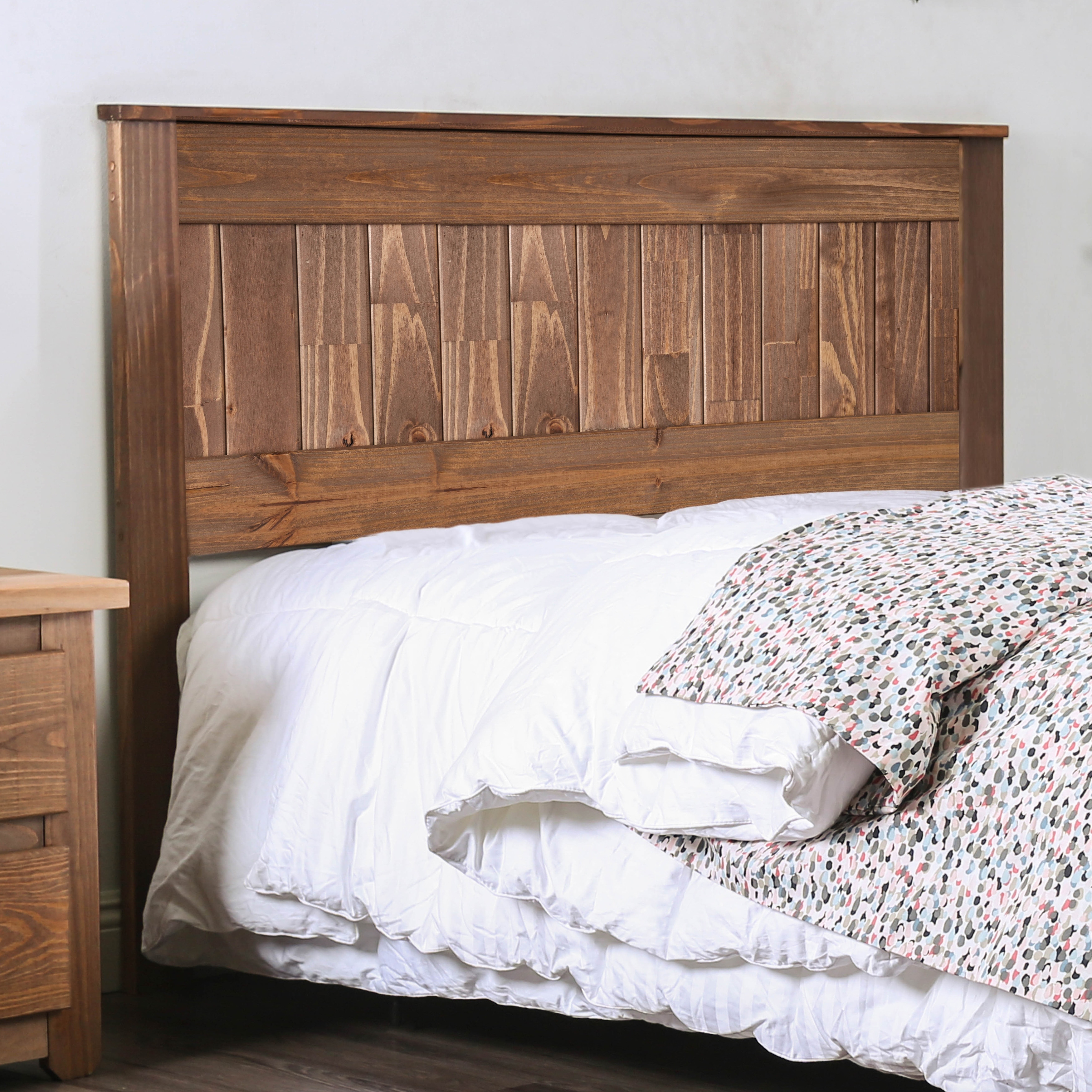 Furniture of America Rayner Rustic Natural Solid Pine Wood Headboard by  Full