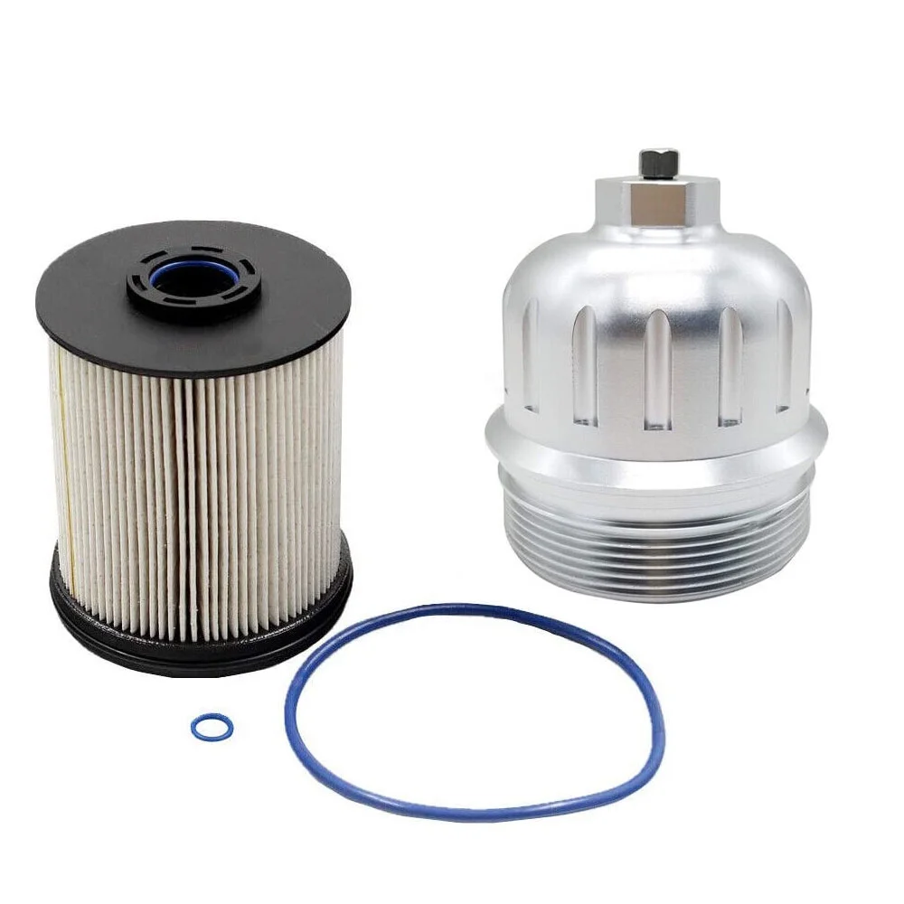 imUfer TP1015 Fuel Filter And 134001 Filter Housing Cover Silver For Duramax 6.6L 2017-2020 Chevy Silverado GMC Sierra 2500HD 3500HD