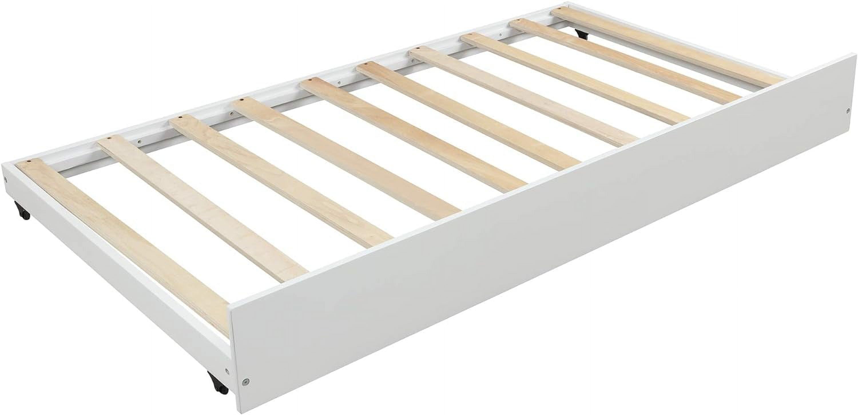 House Bed , Bed Frame With Trundle And Roof, Toddler Daybed , Children's Bed, No Box Spring Needed ,White