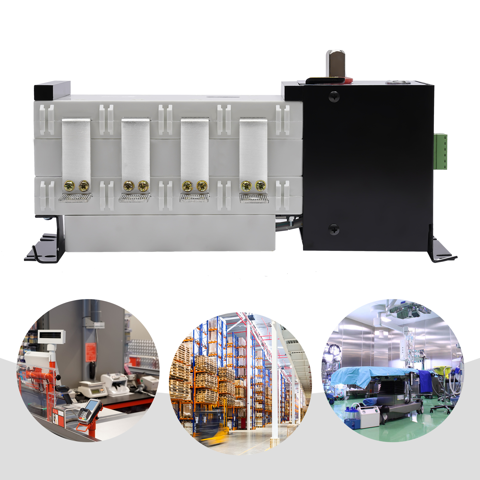 TOOL1SHOoo Industrial Automatic Transfer Switch 250A 4 Poles 110V Grid to AC Generator 110V Dual Power