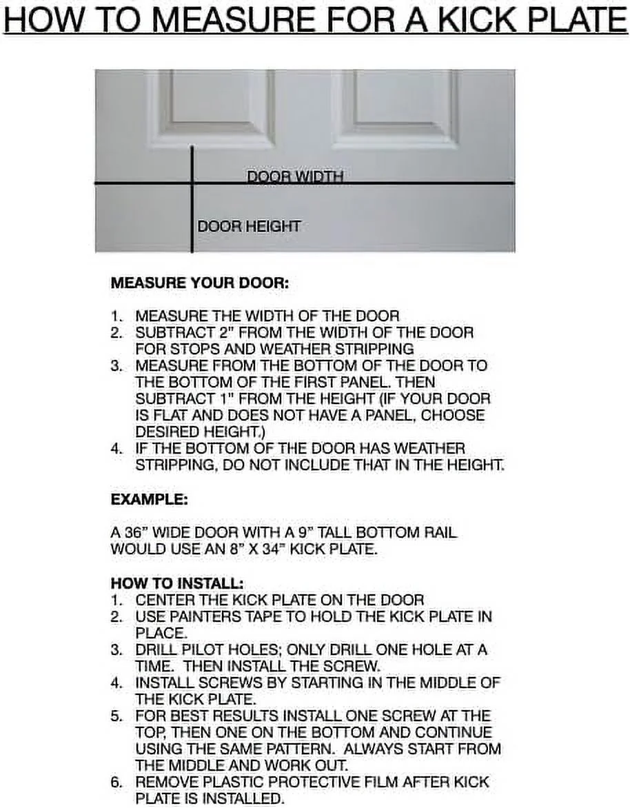 GDI Hardware - Metal Aluminum Kick Plate - 3/64-Inch Thick - Choose The Height And Width For Your Door (Brass Tone, 6