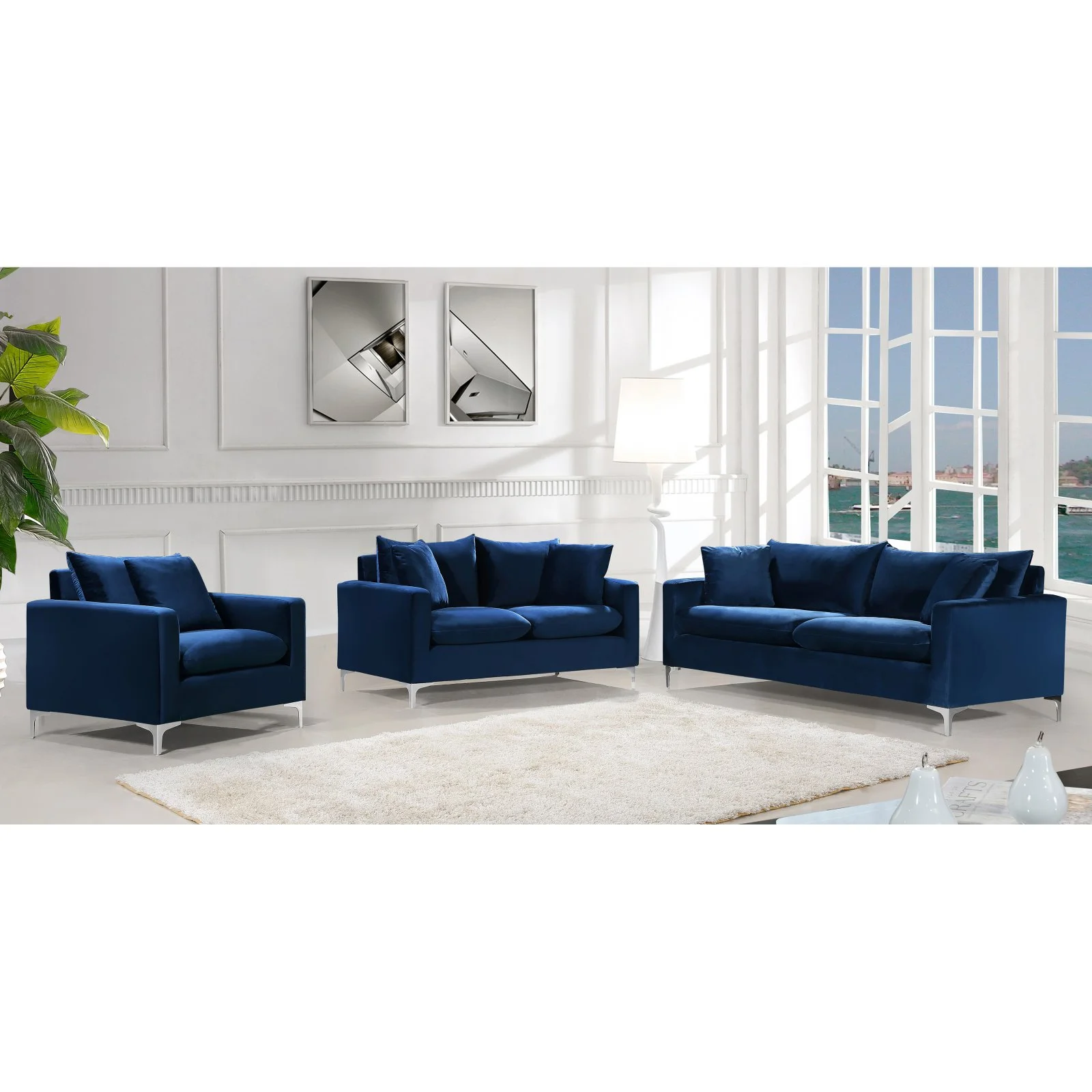 Meridian Furniture Naomi Velvet Accent Chair in Black