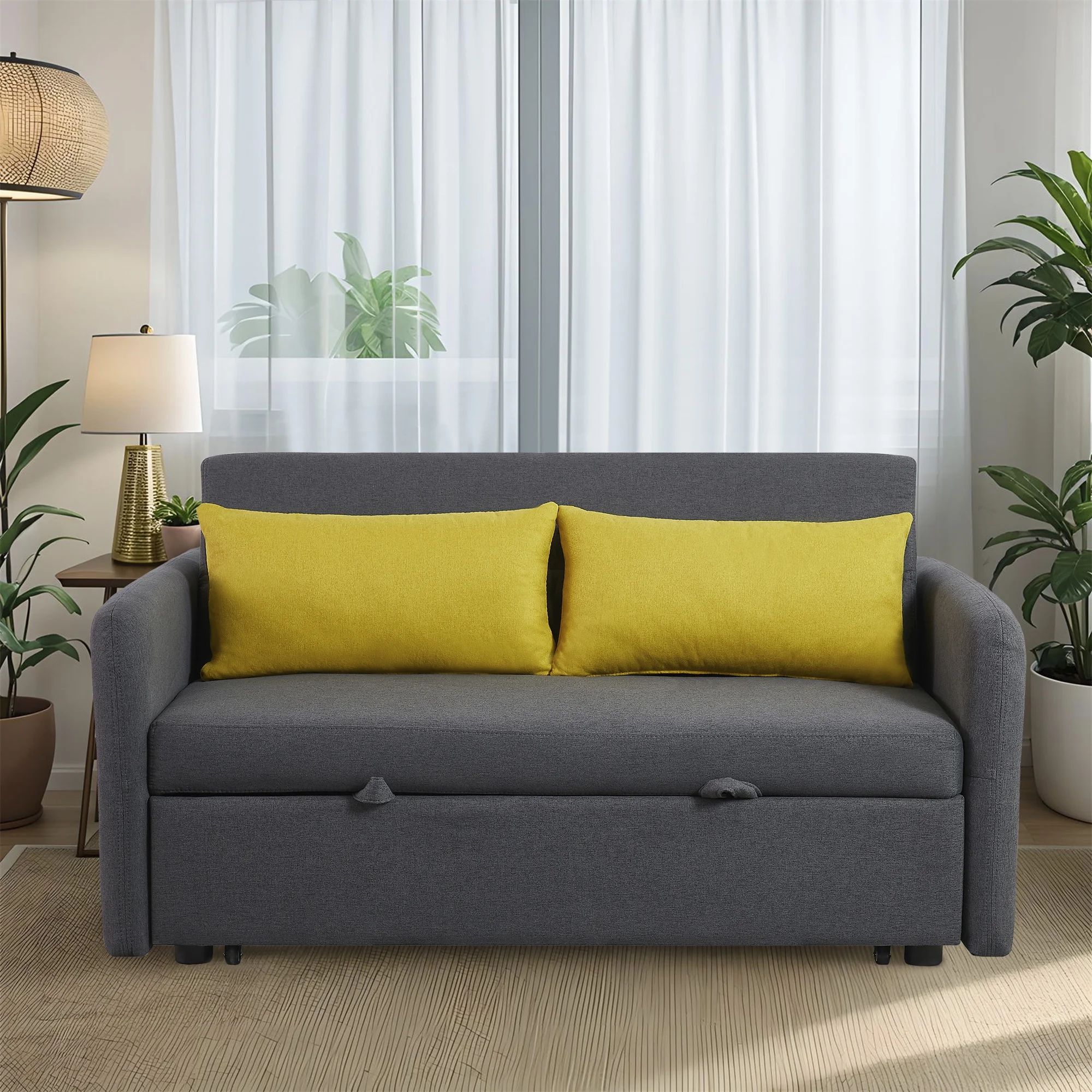 Gexpusm Convertible Sofa Bed with Pull Out Sofa Bed, 55