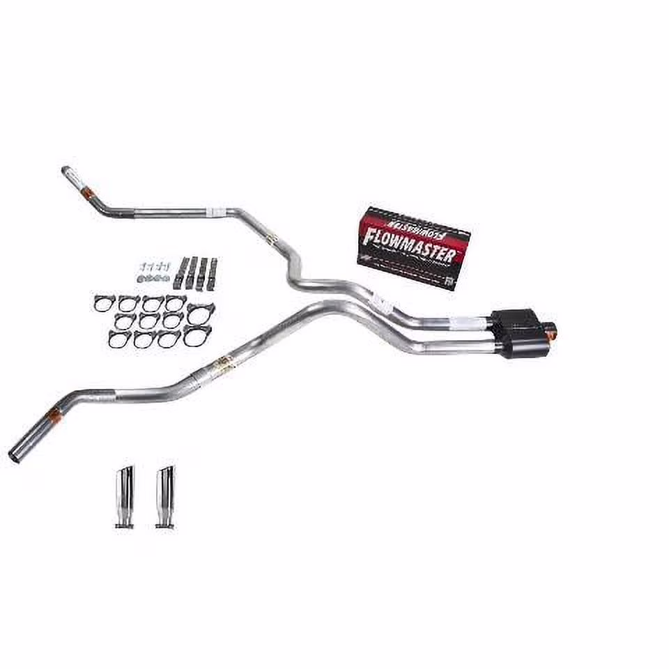 Silverado 96-99 dual exhaust 2.5 MA pipe Flowmaster Super 10 RC Tip Corner exit
