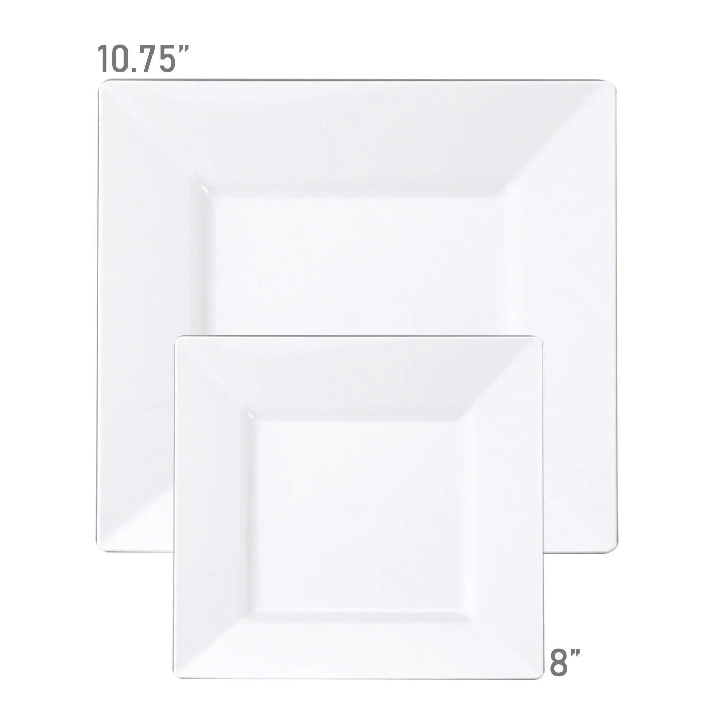 Disposable Plastic Party Dinnerware Set Large Square (60-Person Package)