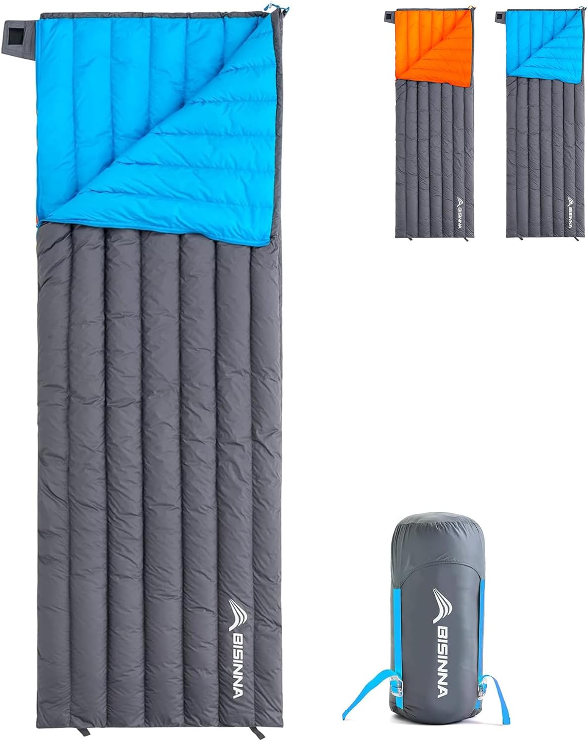 LIHONG 1.72lbs Ultralight Backpacking 650 Fill Power 32-50F Down Sleeping Bag for Adults and Kids - Ultra Lightweight and Compact Backpack Envelope Sleeping Bag for Hiking Camping