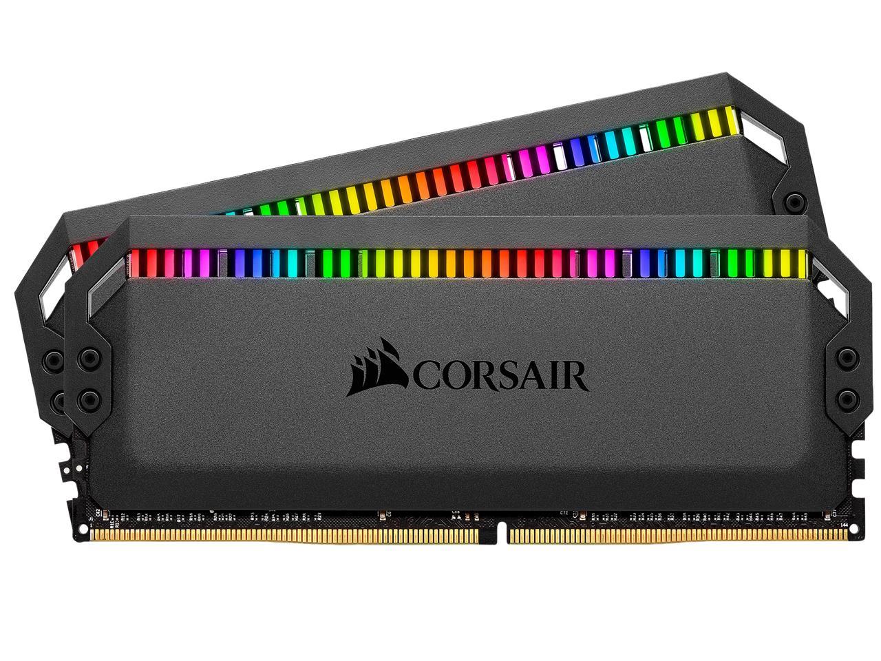 CORSAIR Dominator Platinum RGB 16GB (2 x 8GB) DDR4 3600 (PC4 28800) Desktop Memory Model CMT16GX4M2C3600C18