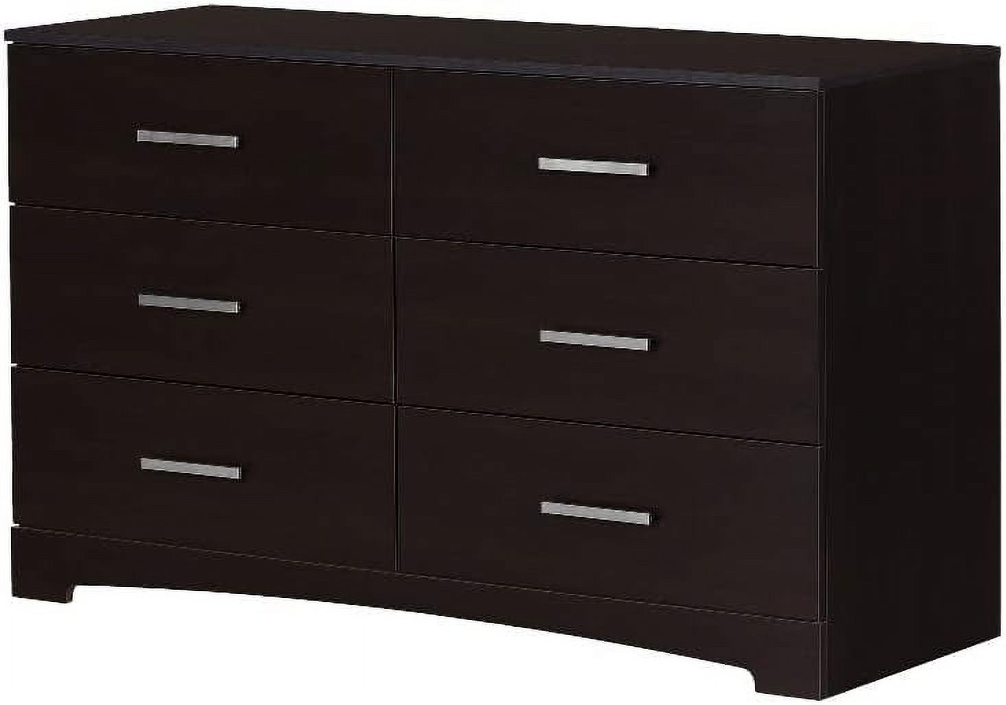 6-Drawer Double Dresser Chocolate