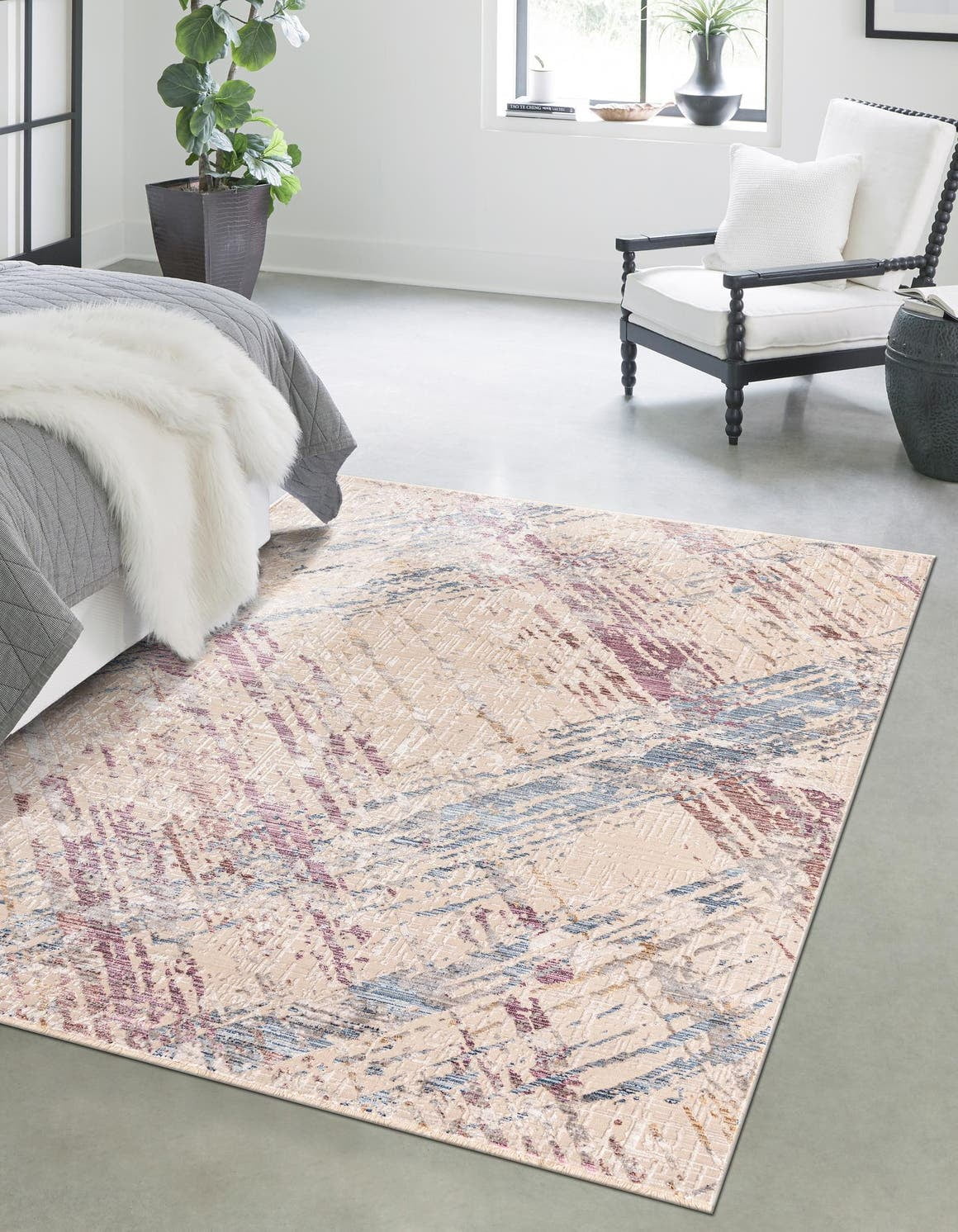 Rugs.com Deepa Collection Rug – 10' x 14' Ivory And Gray Medium Rug Perfect For Living Rooms, Large Dining Rooms, Open Floorplans